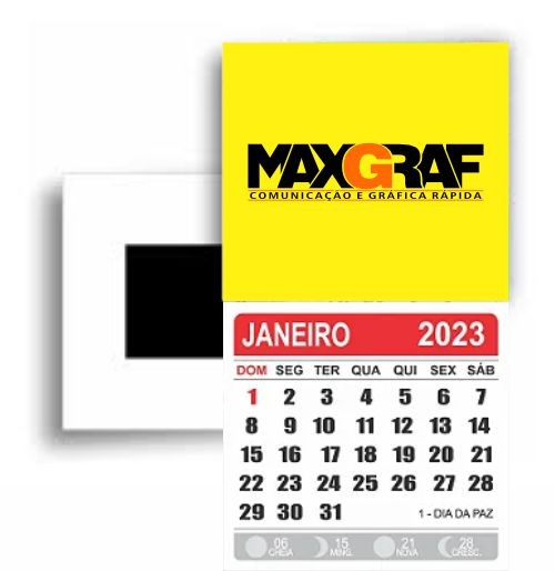 500 IMÃS COM CALENDÁRIO | 4X5CM | MANTA PARCIAL