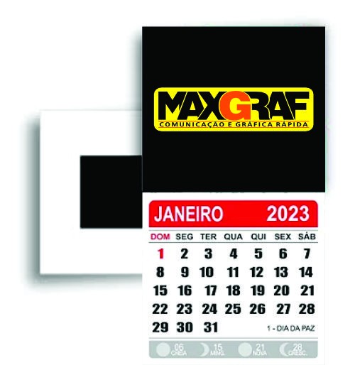 500 IMÃS COM CALENDÁRIO | 4X5CM | MANTA PARCIAL