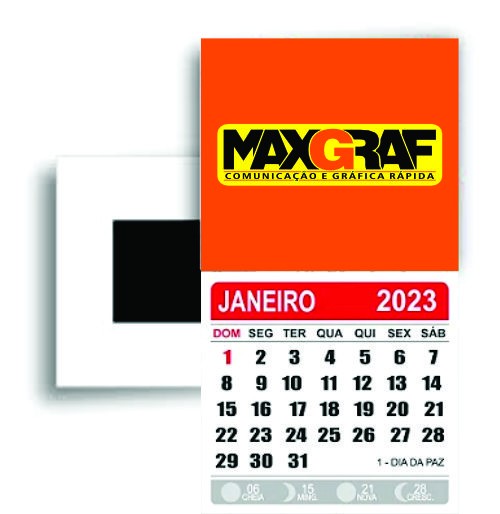 500 IMÃS COM CALENDÁRIO | 4X5CM | MANTA PARCIAL