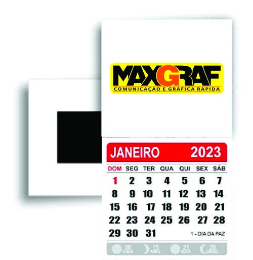 500 IMÃS COM CALENDÁRIO | 4X5CM | MANTA PARCIAL