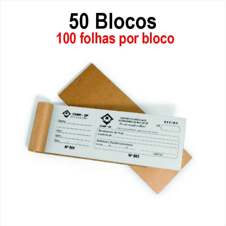 Bloco Rifas Alenquer 50 BLOCOS DE RIFAS NUMERADAS | 14X4CM | 100X1